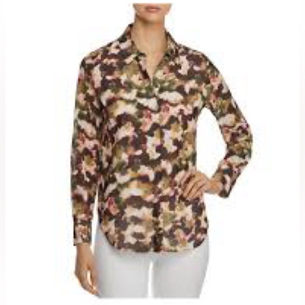 TAHARI | Multicolored Button Down Blouse Sz XL